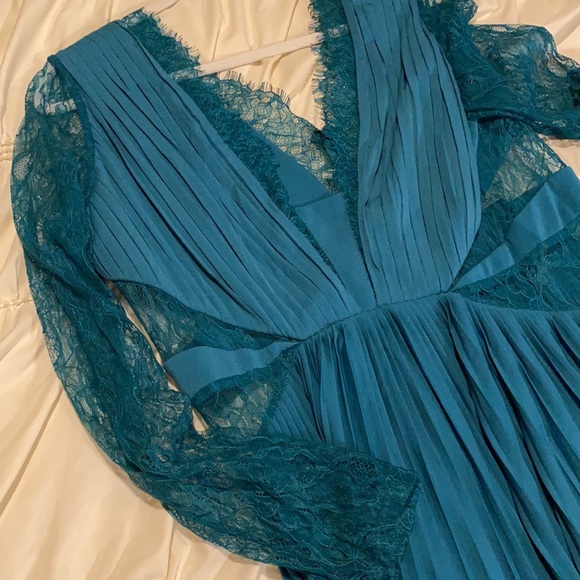 ASOS Teal Lace Detailed Evening Dress NWT - Picture 11 of 12